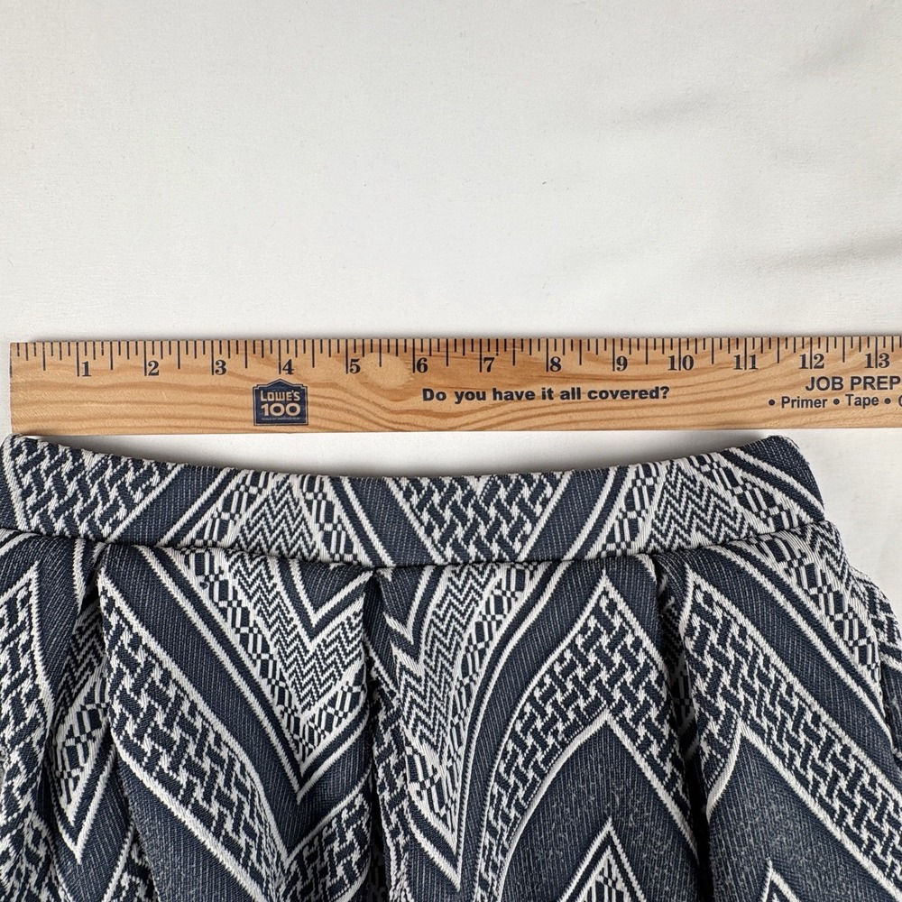 JOE B Chevron A-Line Skirt Women Small Blue White Geometric Y2K Cottagecore Boho - Picture 6 of 8